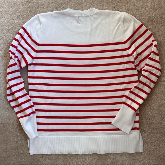Red & White Striped ‘love’ Sweater - Picture 3 of 9
